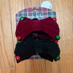Nicole Miller Red and Black Velvet Bow Headbands with Bells